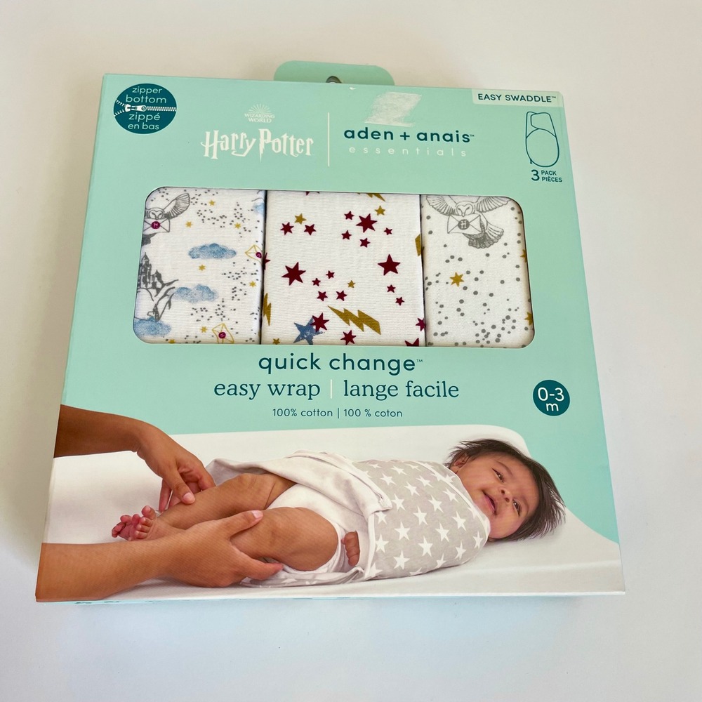 Aden + Anais Harry Potter Easy Swaddle 3 Pack 0-3M Cotton Quick Change Wraps